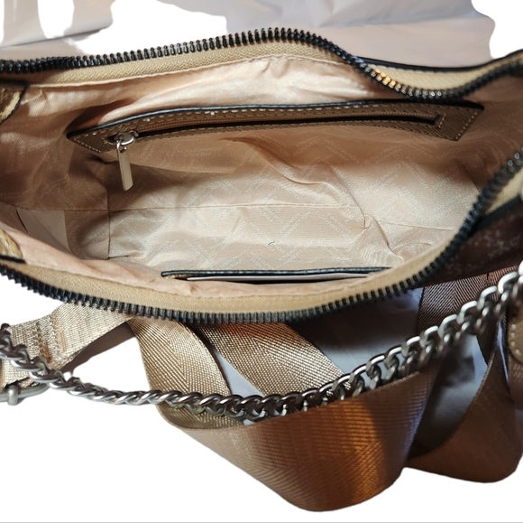 French Connection Halina Monogram Crescent Handbag Crossbody Purse - Picture 4 of 5